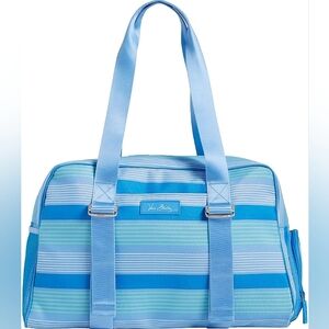 Very Bradley Women's Lighten Up Yoga Sport Bag Blue Tonal Stripe
